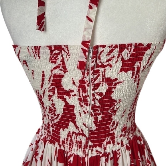 EUC Vintage Robbie Bee Pin-Up Style Red White Print Pockets Boned Bodice M - Picture 5 of 15